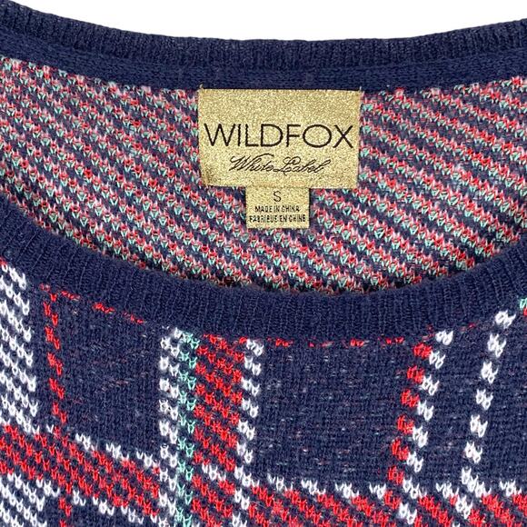 Wildfox White Label Womens Size Small Lennon Distressed Plaid Sweater - Picture 5 of 7